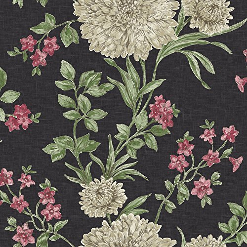 Rasch Bordeaux Blumen Muster Blumenmotiv Traditionell Metallische